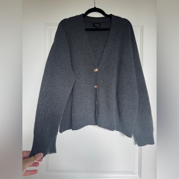 EUC Quince Mongolian Cashmere Fisherman Boxy Cropped Cardigan Sweater, Large - Picture 4 of 12